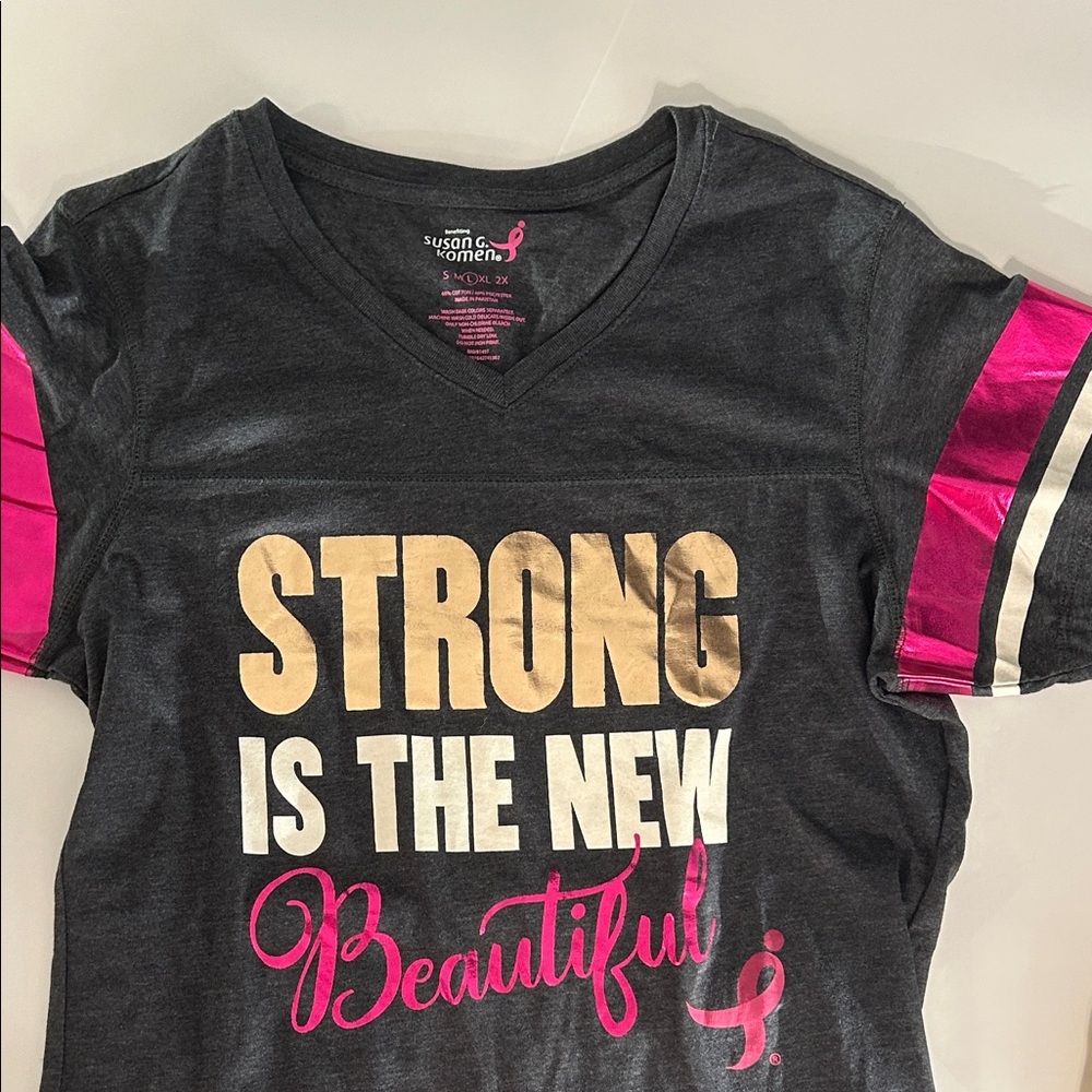 Women's Gray and Pink Jersey Top